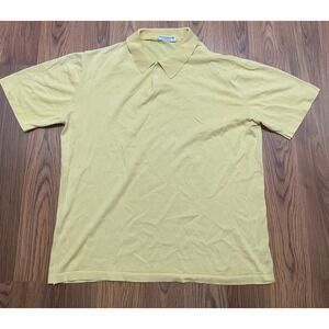 Peter Geeson Polo Mens Medium Heritage Knit Yellow England